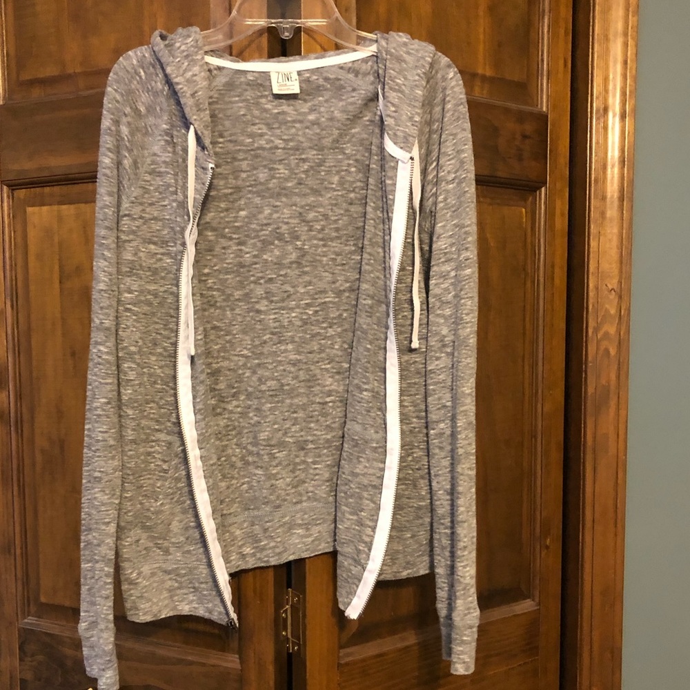 Grey Zine Zip Up Hoodie
